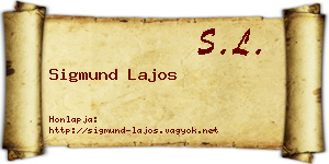 Sigmund Lajos névjegykártya